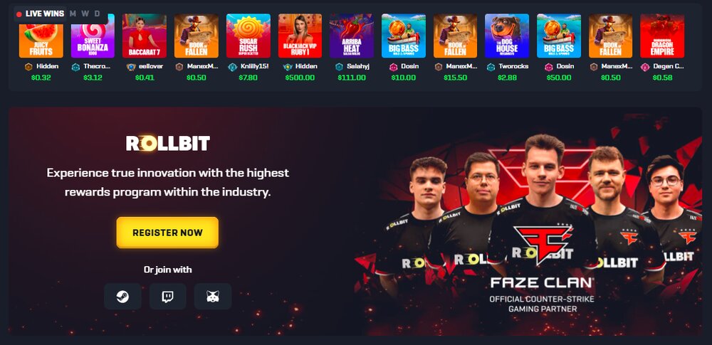 Rollbit casino HP FI